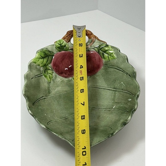 Leaf Bowl With Cherries By Gift Craft - Picture 9 of 12